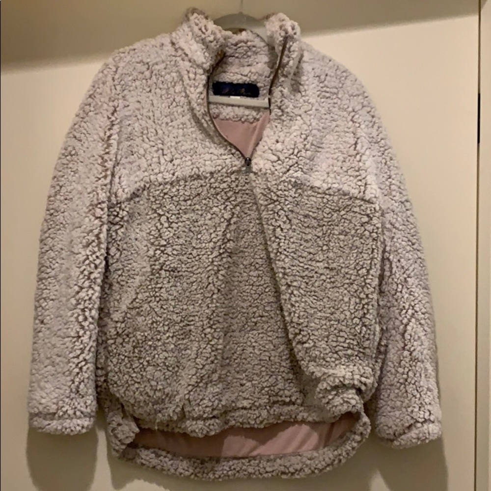 Francesca’s teddy quarter zip jacket